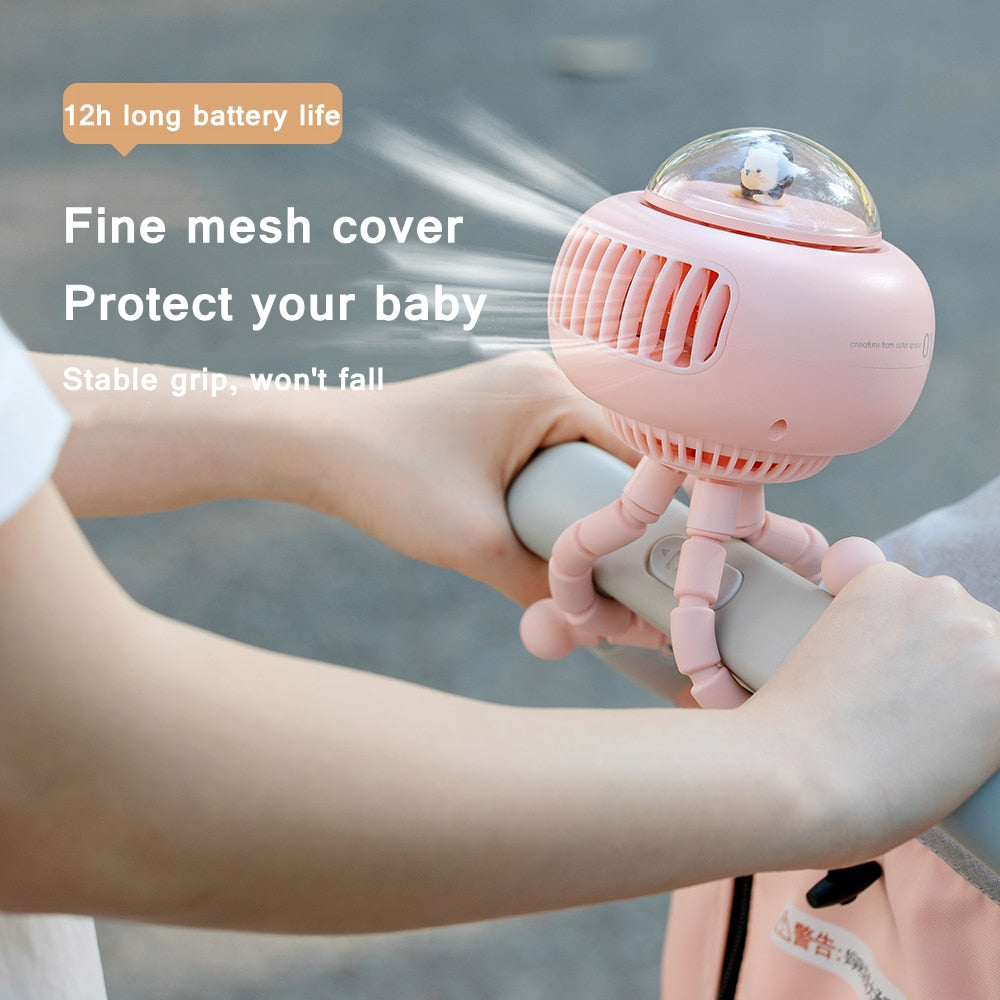 CoolWave™: Safe Portable, Rechargeable Cooling Fan for Infants